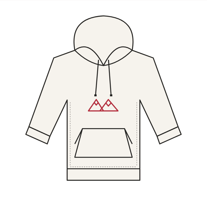 Original ridge artwork positioned on a fictional hoodie using Sylai's artwork composition